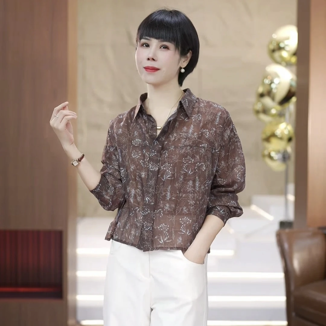 【渲渲推荐】QQ-2193春夏季气质洋气复古花衬衣