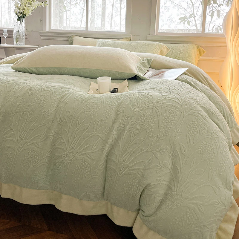 【孤品被套】加厚保暖牛奶雕花绒单被套双面绒【偶有微瑕疵介意慎拍】