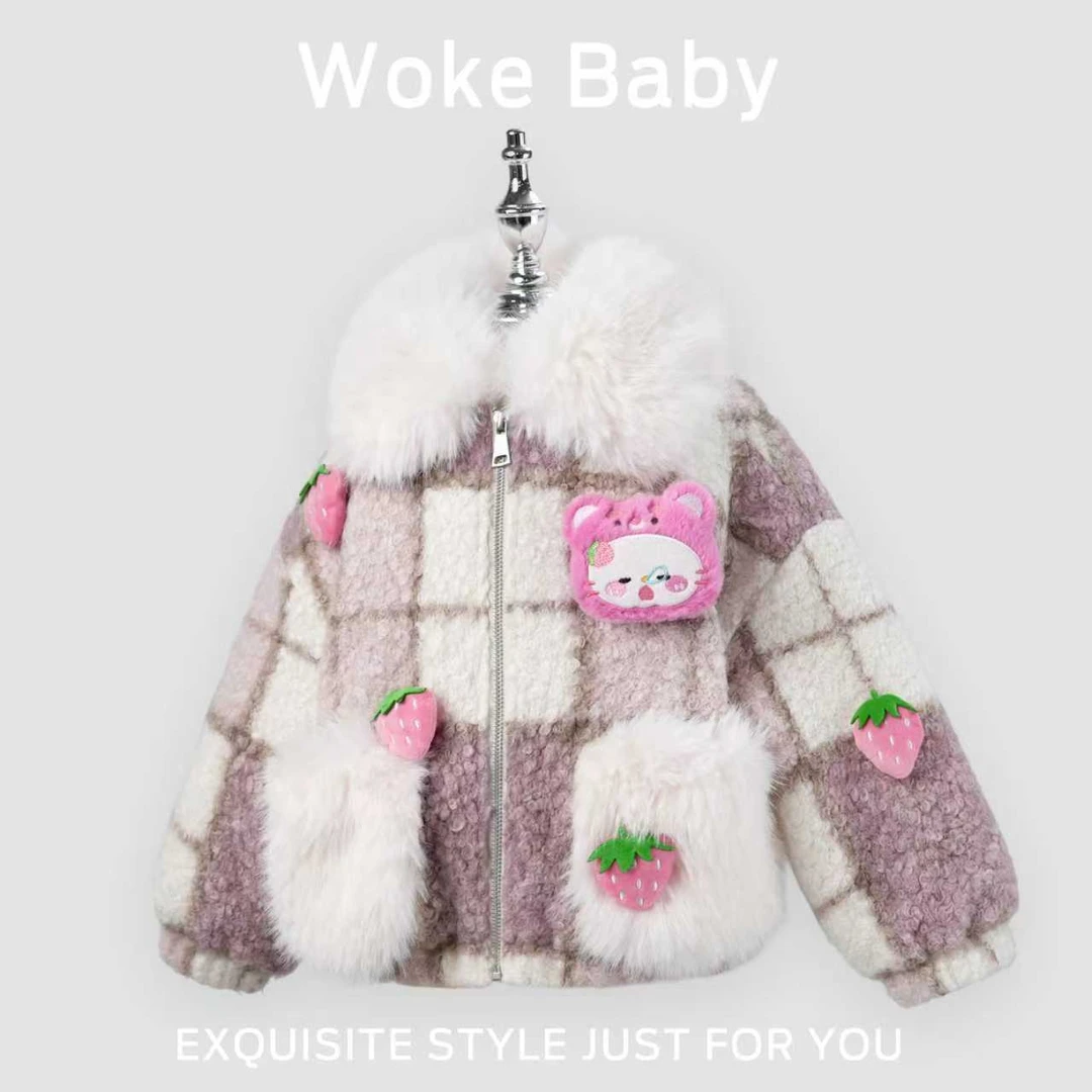 女童2025冬可爱小熊拼接毛毛汉服FA5077