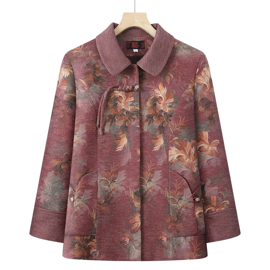 8549-A妈妈装新款时尚减龄外套中年妈妈洋气休闲宽松显瘦【康燕】