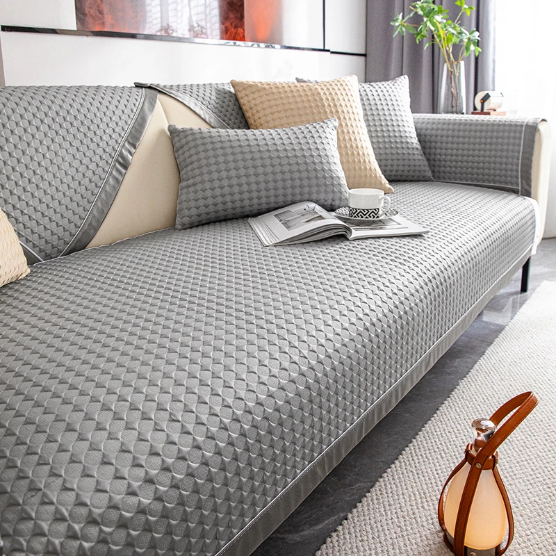 LANSWE/浪莎清瑶夏季冰丝凉席沙发垫新款防滑坐垫凉感沙发盖布