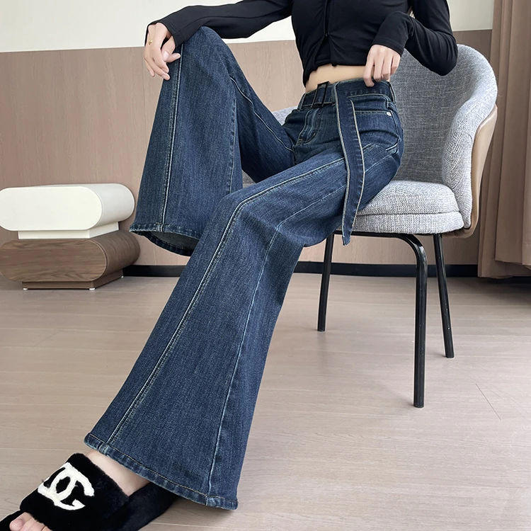 设计感不贴腿喇叭牛仔裤女2025秋季新款高级辣妹修身时髦显瘦裤子