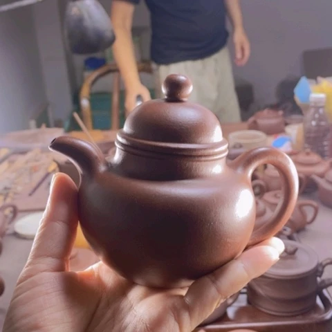 茶壶紫砂原矿底槽清掇球250cc瑕