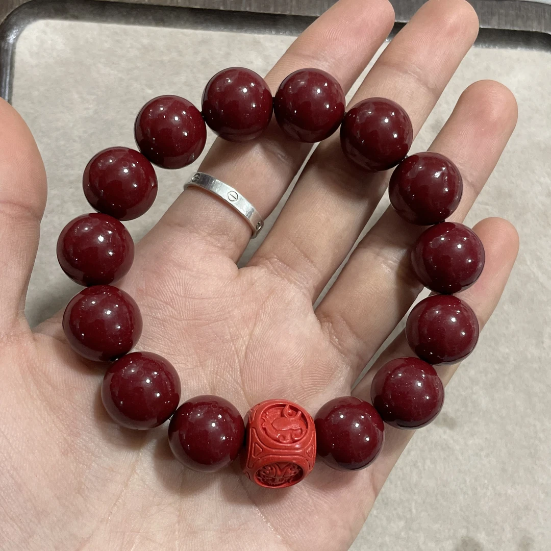 含辰砂工艺品C796辰砂卡1.4单圈手串（合成）