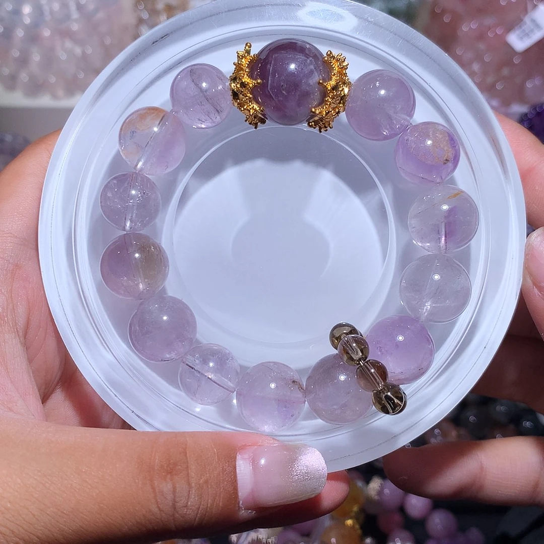 未镶嵌手链水晶岛屿紫兔毛diy
