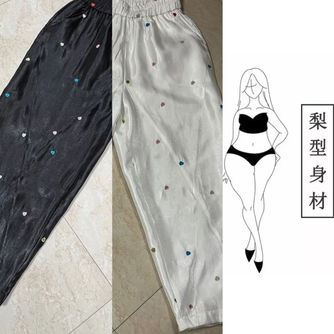 新款百搭款显瘦气质透气时尚复古中式国潮风爱心款哈伦裤