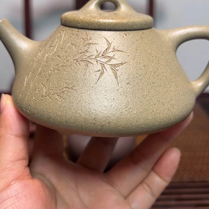 用***1紫砂茶壶子冶石瓢青段泥