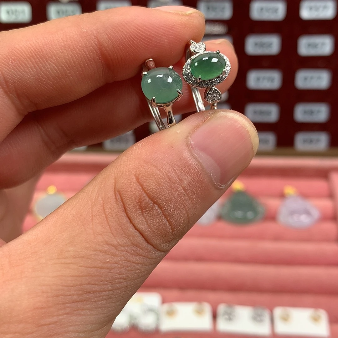 正***念翡翠银S925镶嵌戒指668