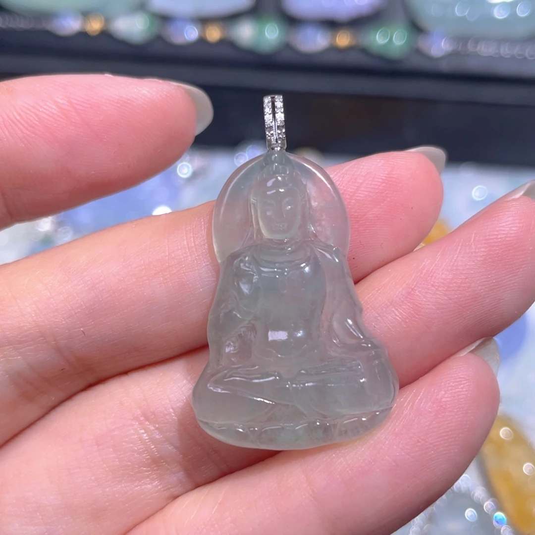 颈饰18K金镶嵌翡翠翡翠