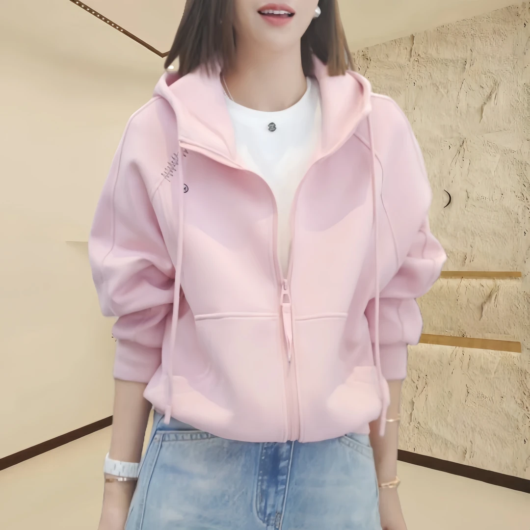 时尚卫衣外套女2025新春季洋气宽松显瘦休闲百搭连帽上衣春天穿搭