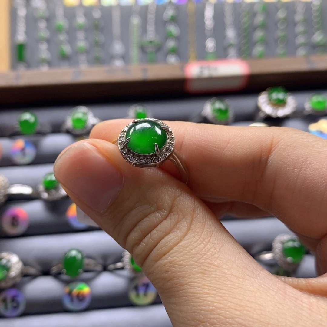 颈饰银S925镶嵌翡翠18号