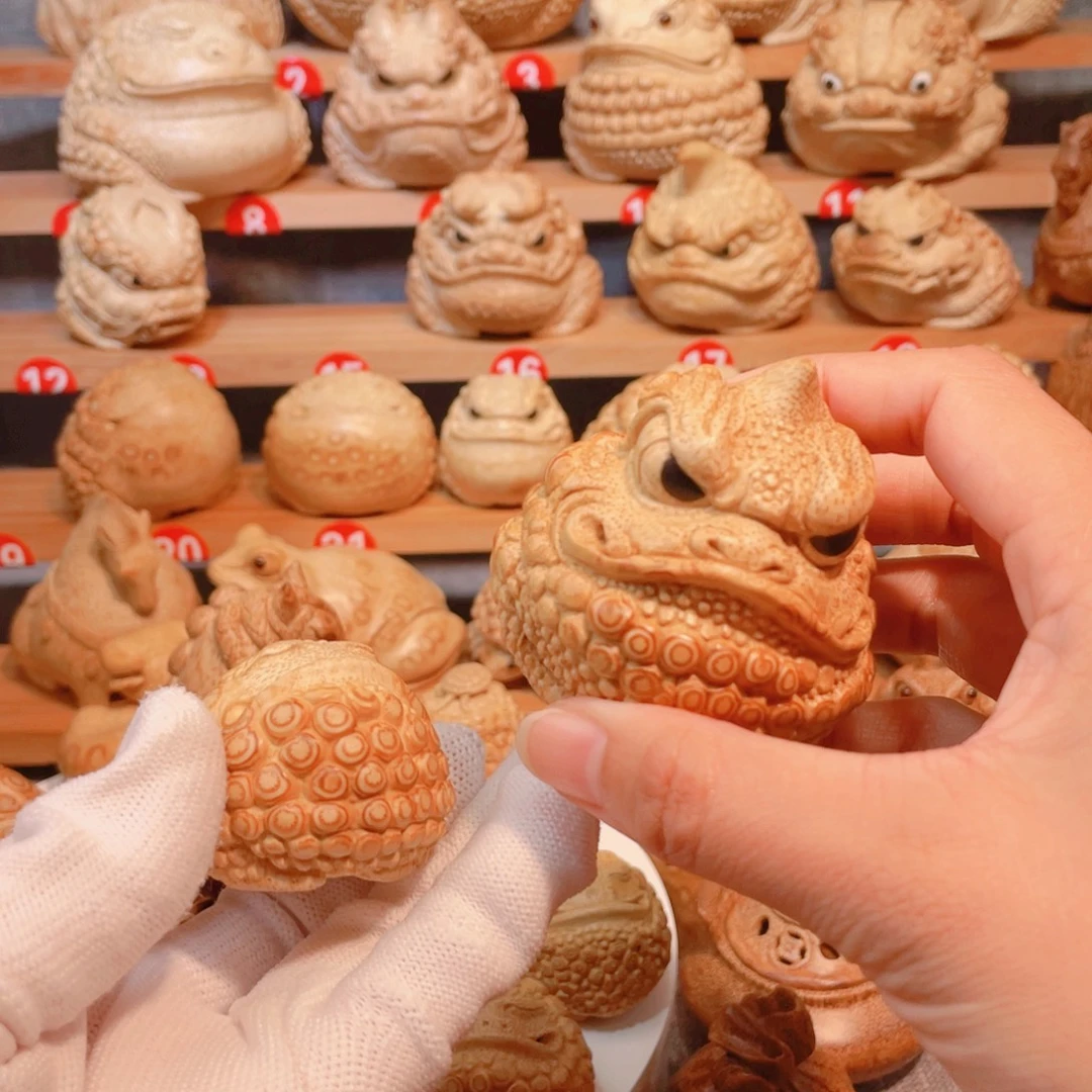 全***立竹根蟾金蟾手把件