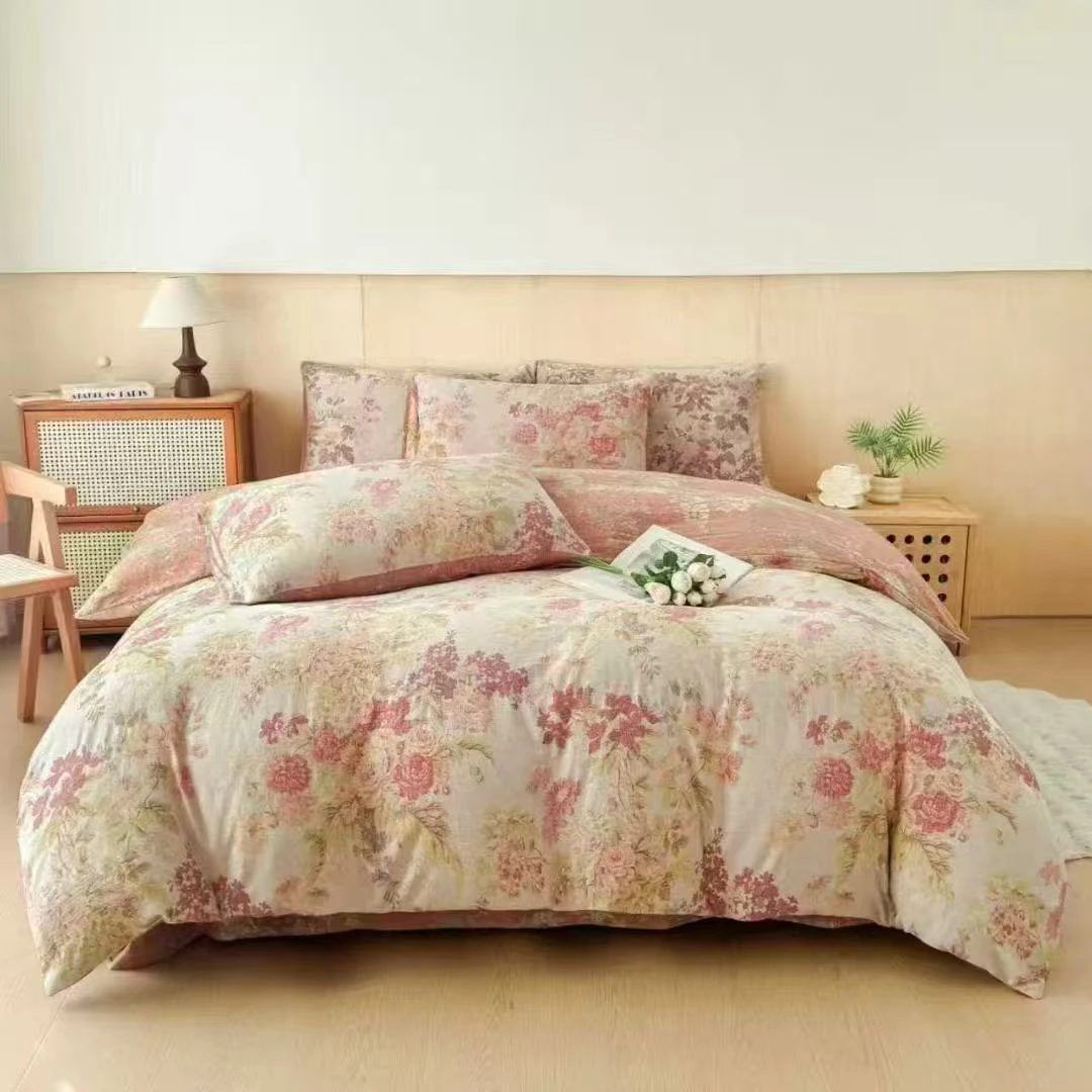 双层纱冬被【雾里花笺】红  200*230 A类可水洗 柔软亲肤