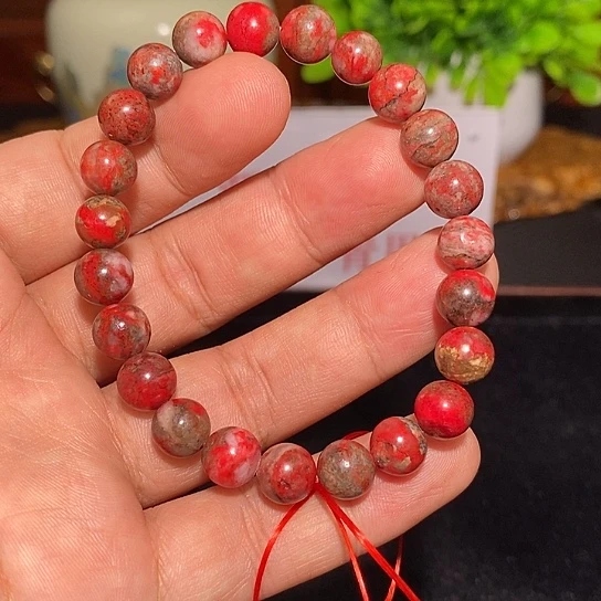 喵***喵天然辰砂原石手串
