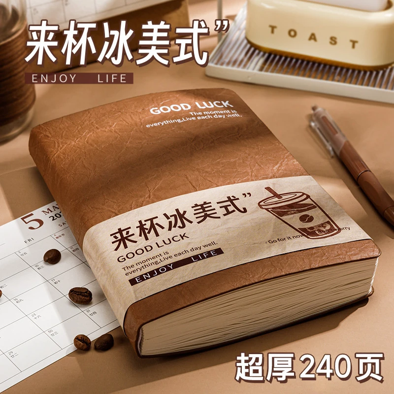 A5笔记本子加厚记事软皮简约ins风学生会议记录本考研日记皮面本