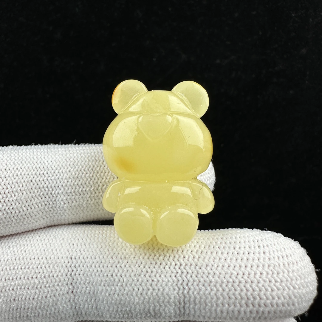 M2441天然蜜蜡制品 俄料小熊挂件22x31.2mm6.45克抖音基地发货