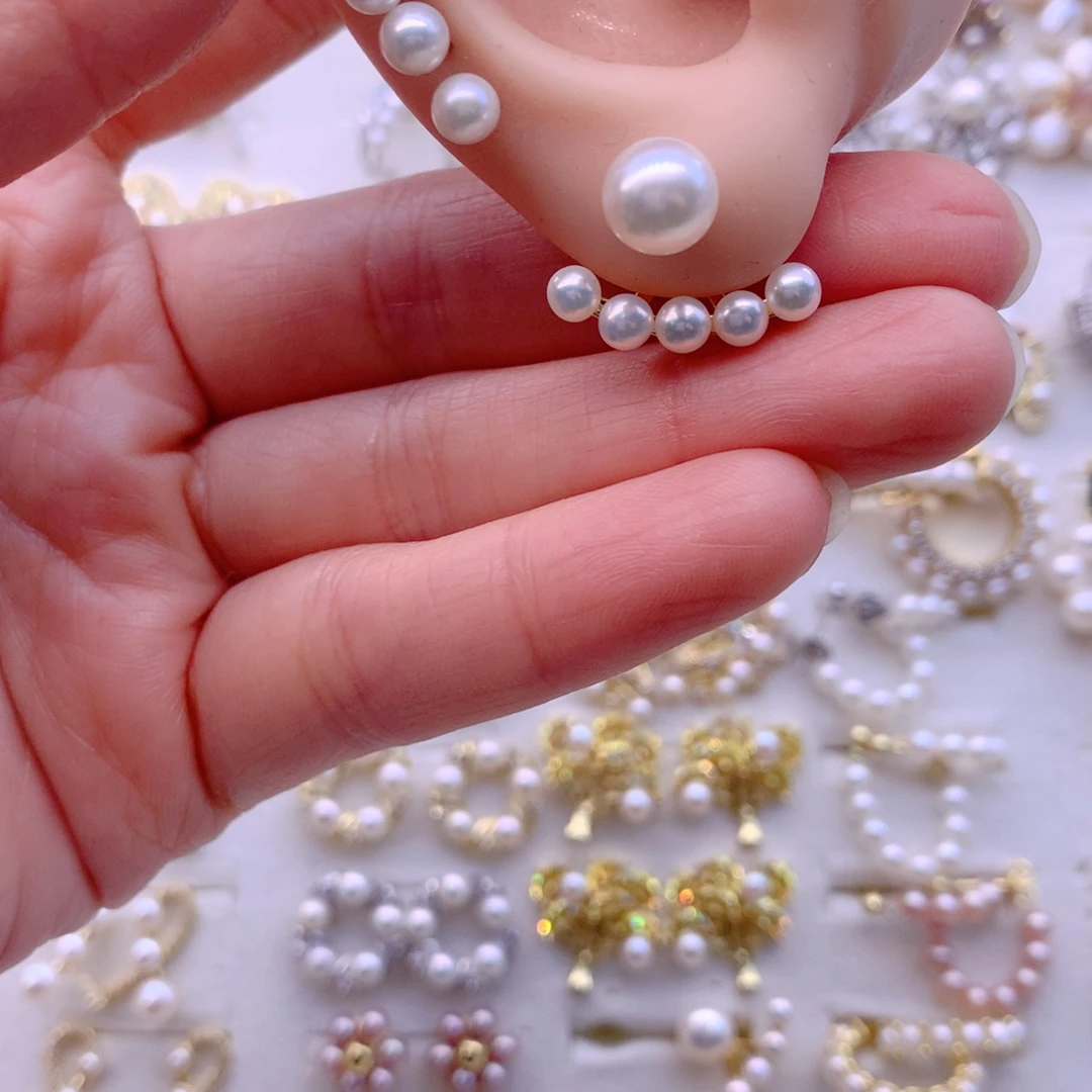 耳饰合金淡水珍珠