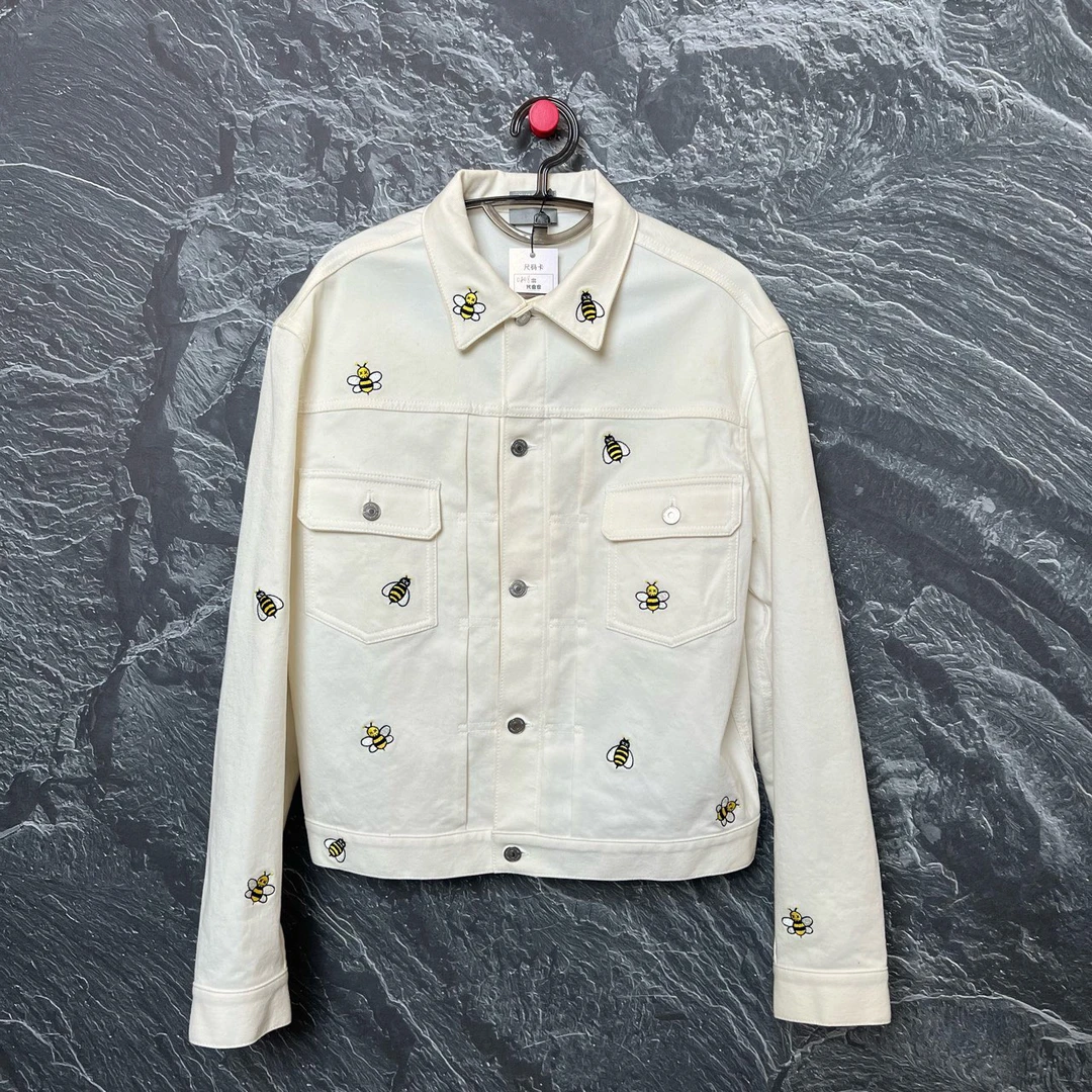 99新 DIOR/迪奥 小蜜蜂白色夹克外套 尺码：48 10616