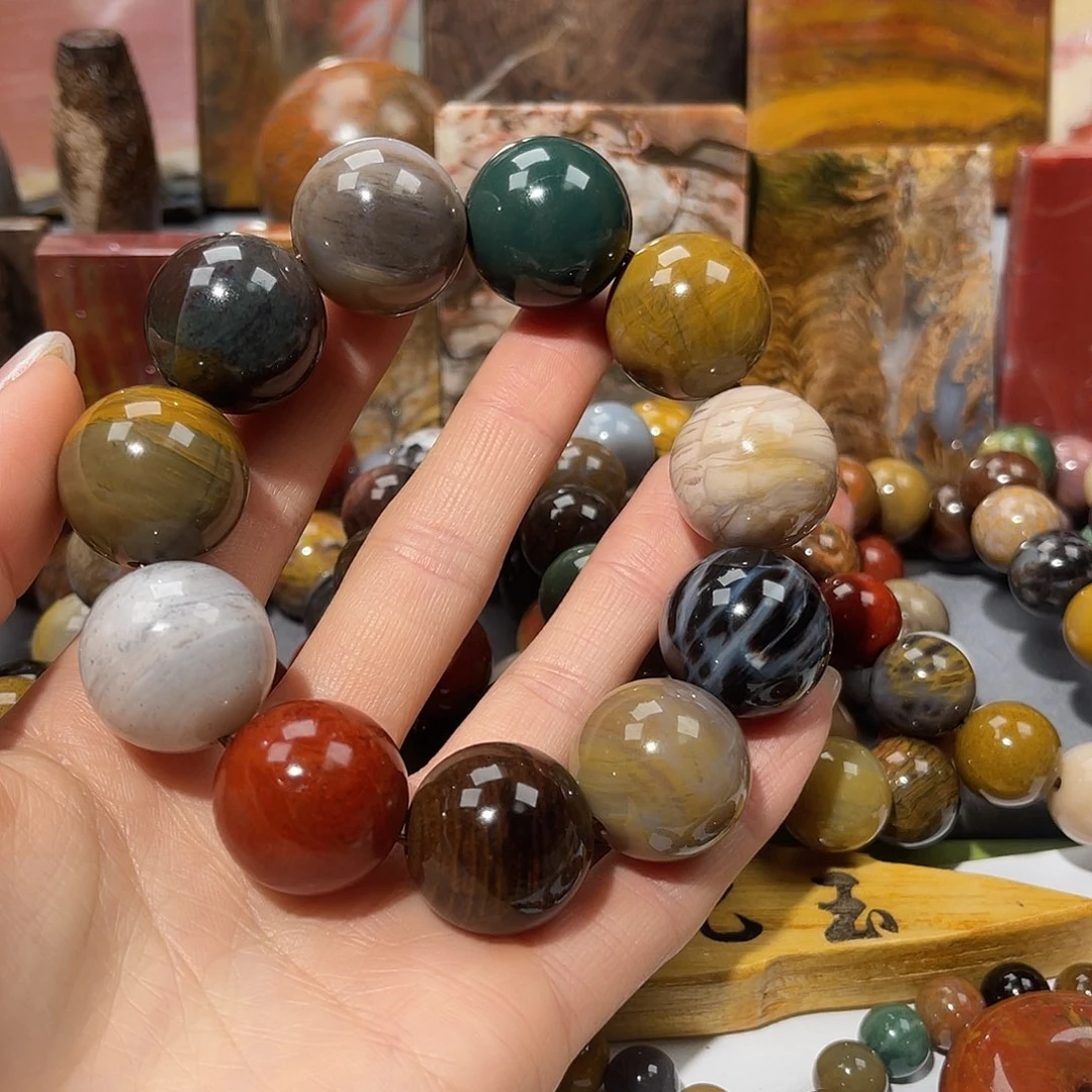 爱***达硅化玉未镶嵌天然北票硅化玉手串20.7