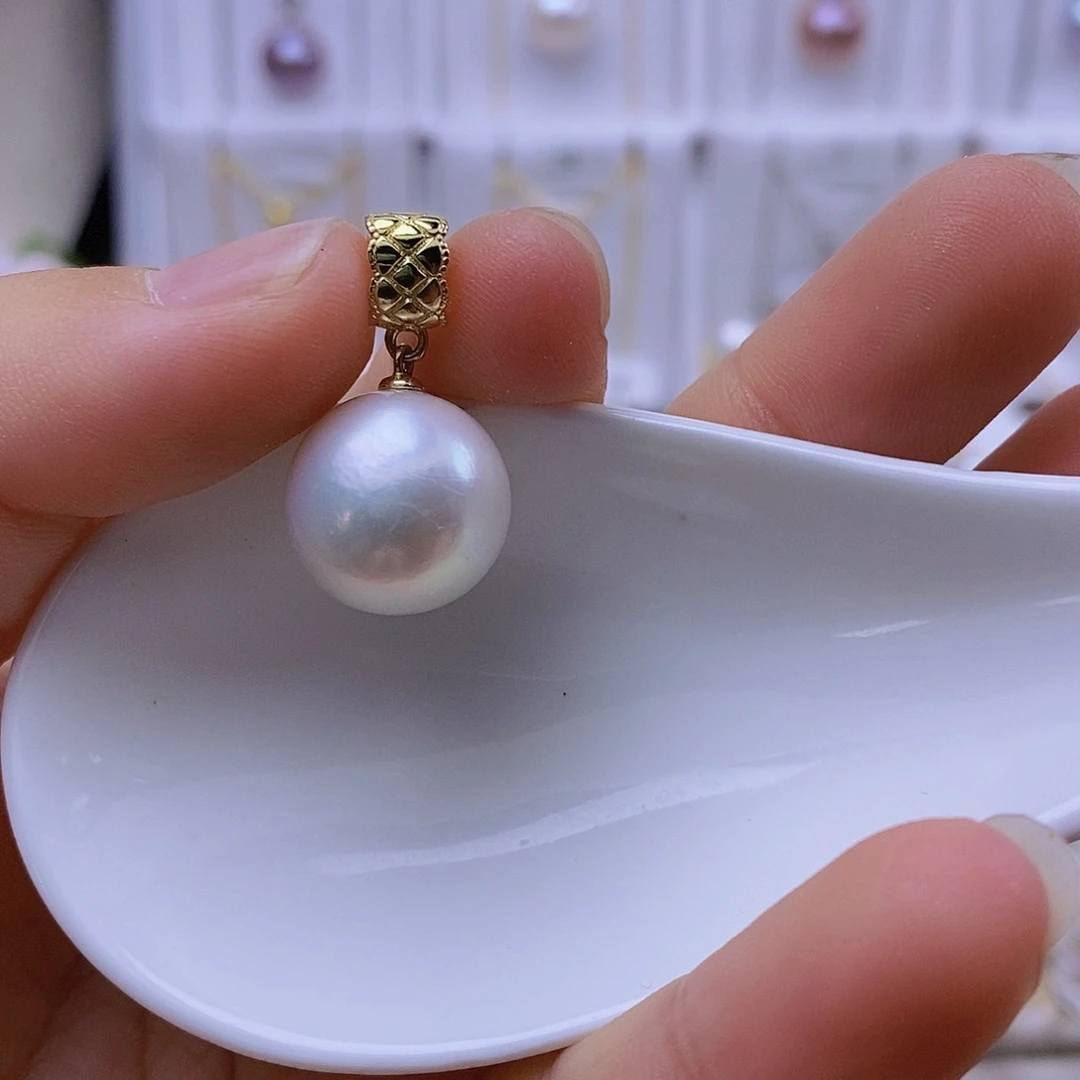 淡水珍珠银S925镶嵌吊坠(赠链)