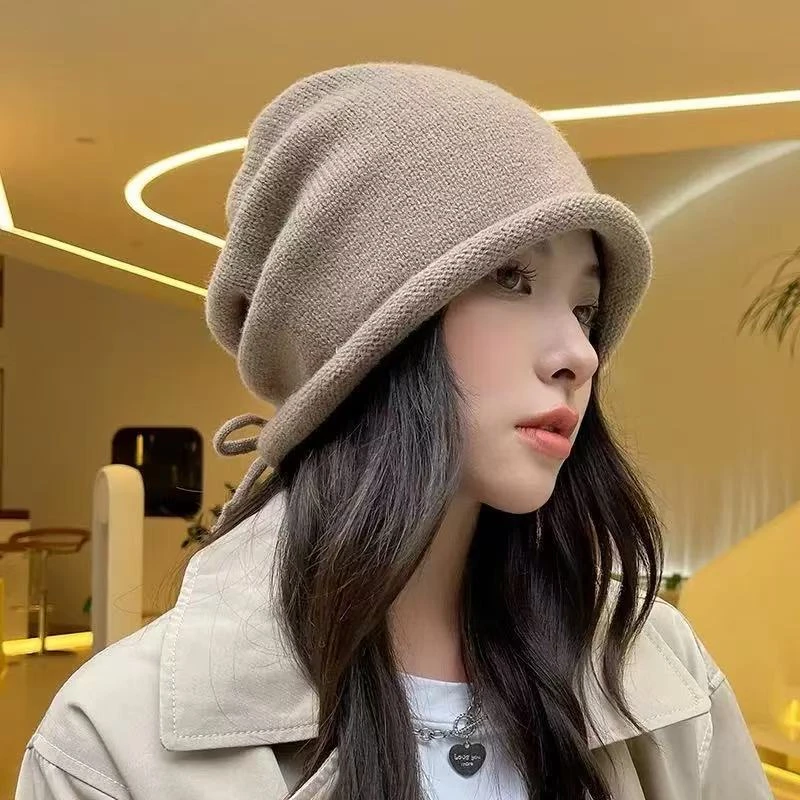 XS【专享】秋冬新款毛线帽女加绒加厚保暖针织帽大头围风护耳冷帽