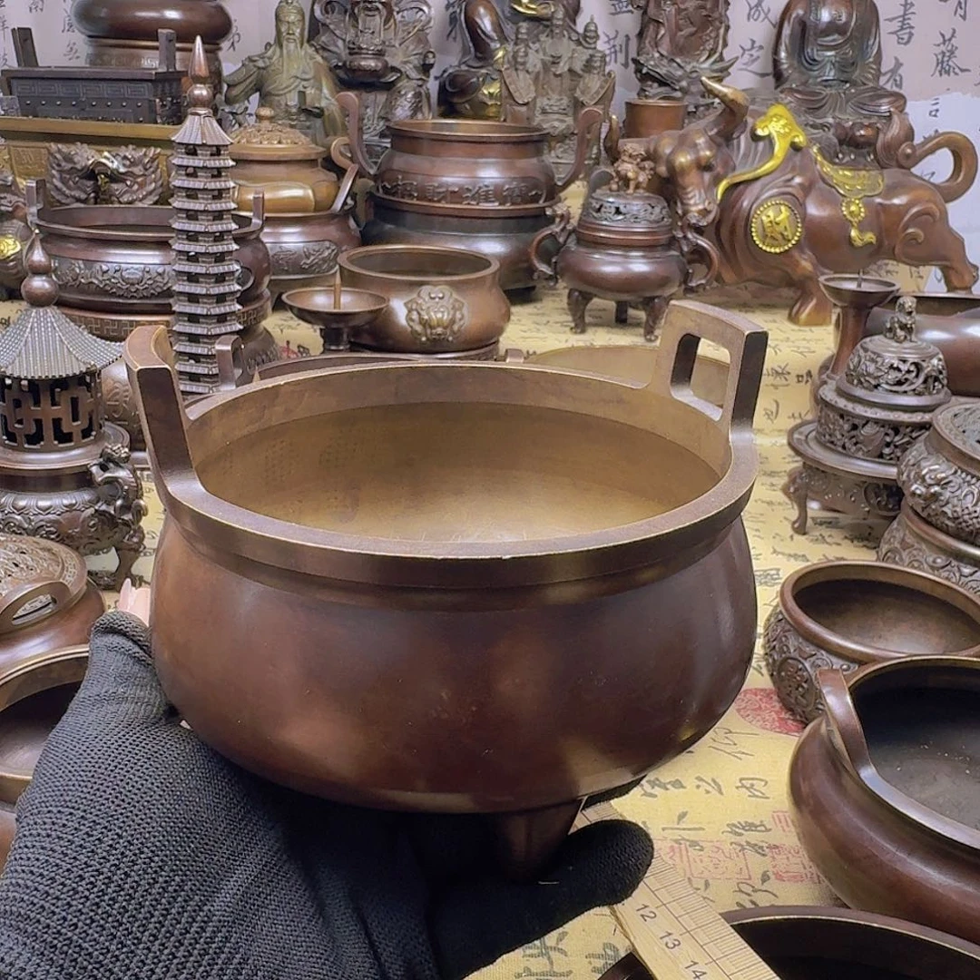 15加深直耳炉纯铜工艺品