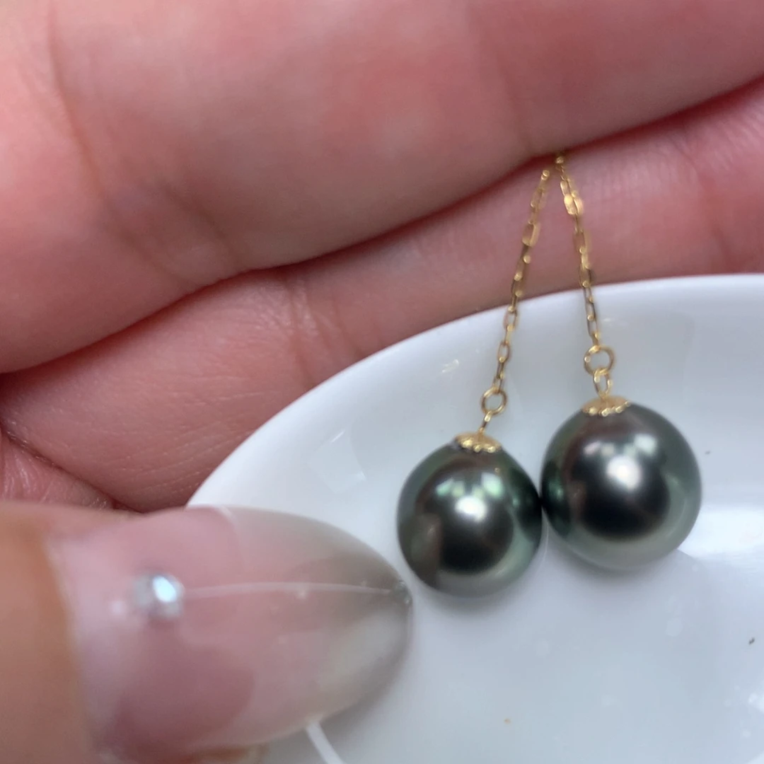 18K金镶嵌耳饰海水珍珠
