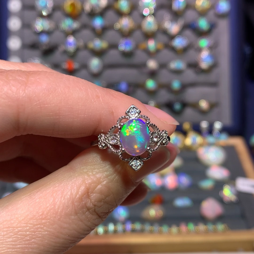 银S925镶嵌欧泊戒指款式