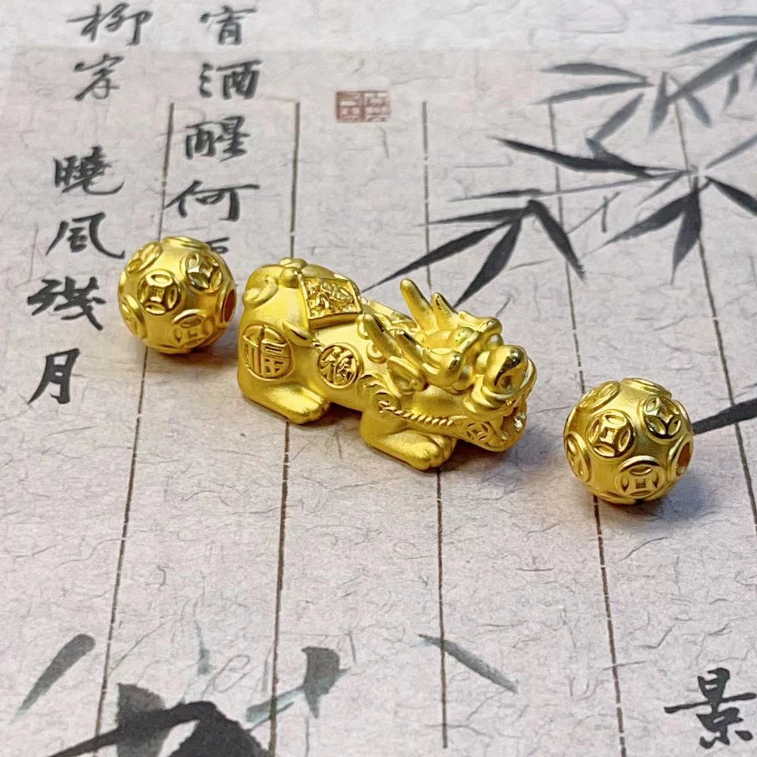足金999貔貅按克素款轻奢转运珠