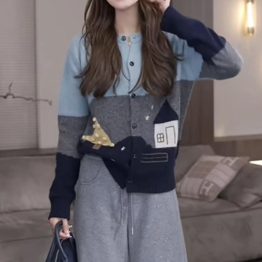 【童话小屋】可穿到90-170斤 手工刺绣毛衣冬季新款时尚休闲上衣