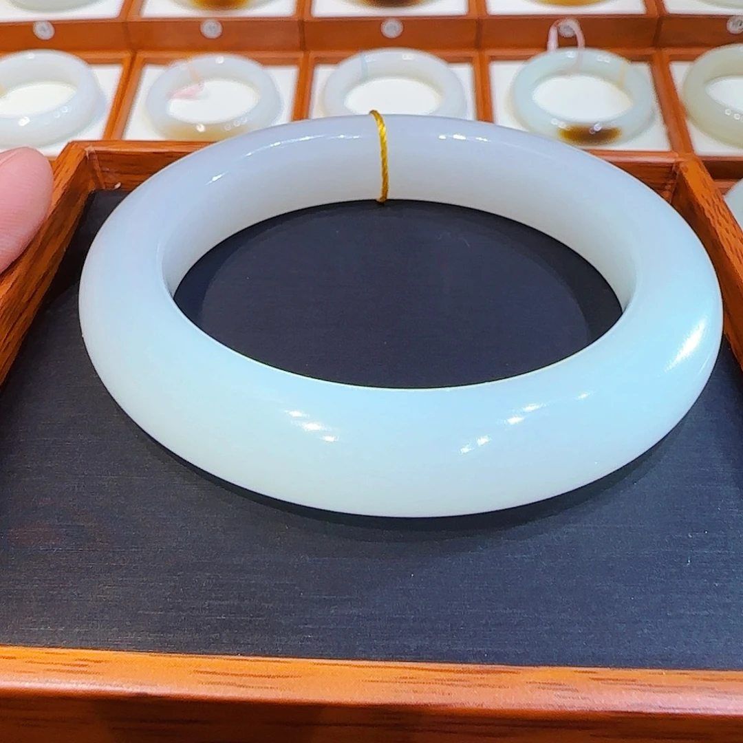 和田玉未镶嵌手镯新疆羊脂白玉54 55 56