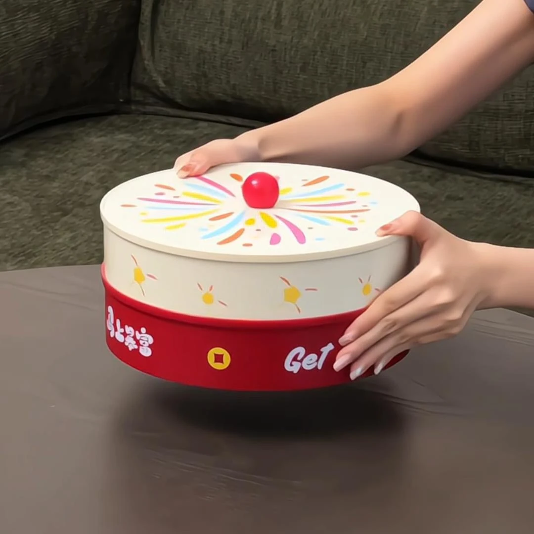 烟花果盘家用新年客厅糖果盒茶几分格干果盘零食收纳盘大容量摆件