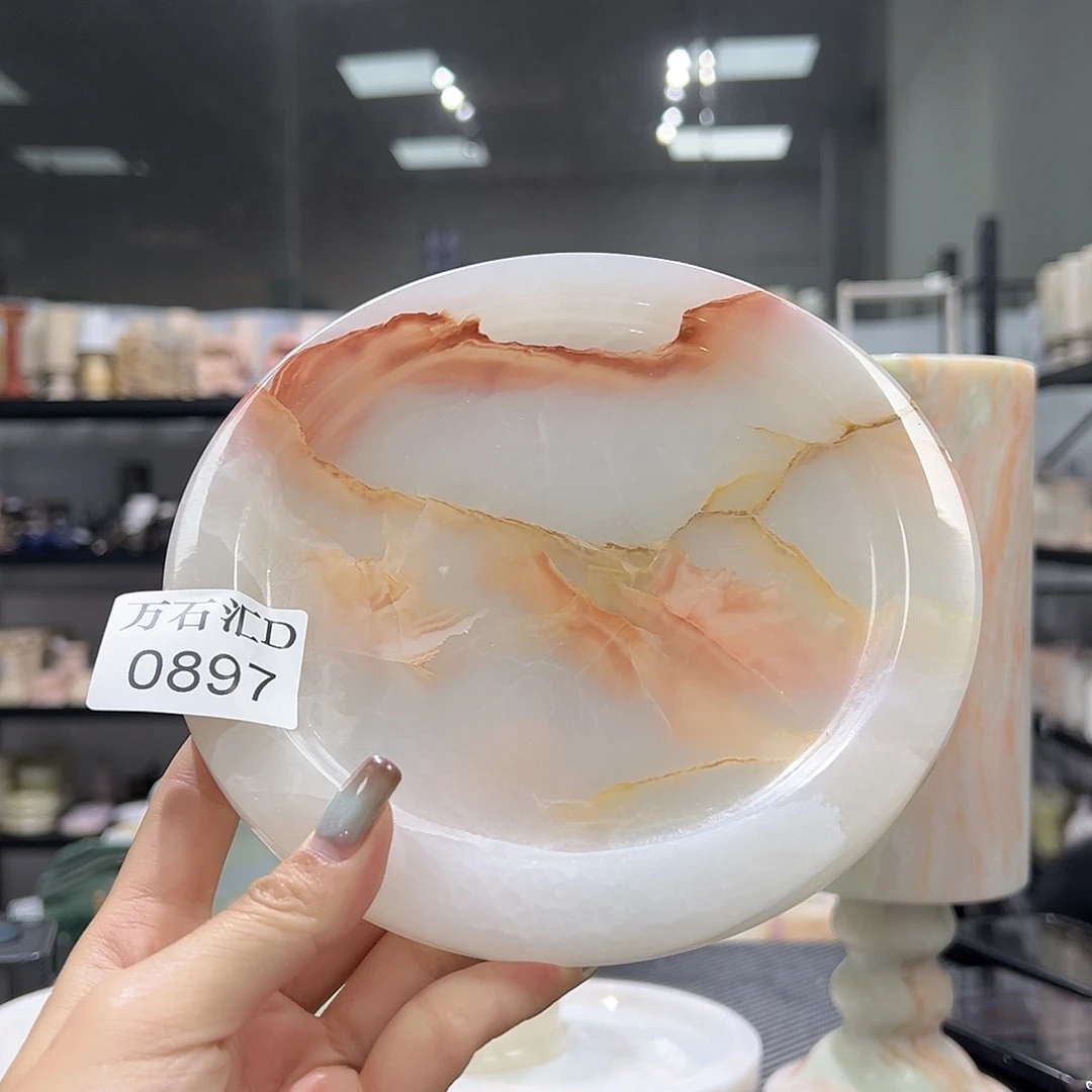 石材0897红花冰盘子