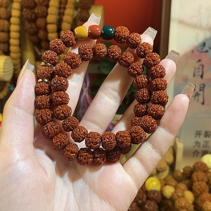 金刚菩提手串105玉化红绿灯双圈