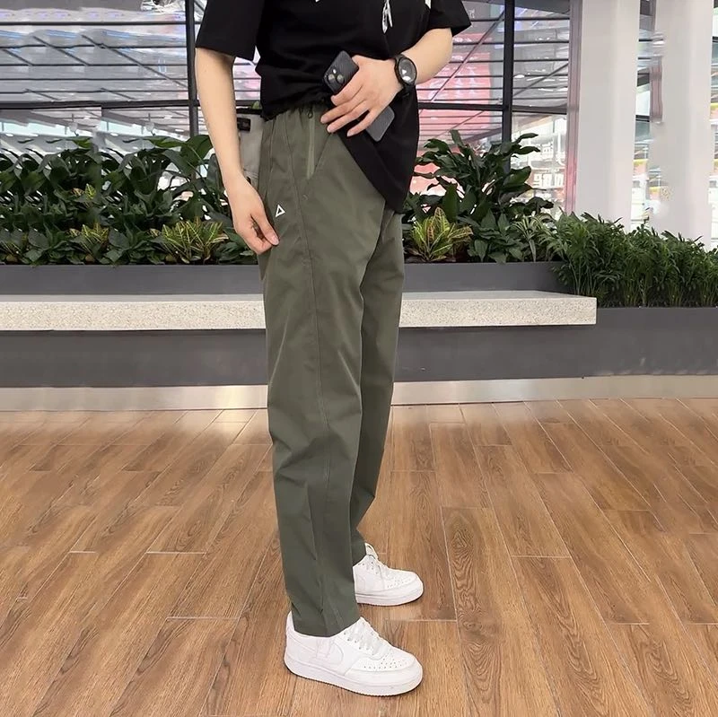 三角标！春秋新款 情侣宽松防风防泼水透气户外运动休闲长裤