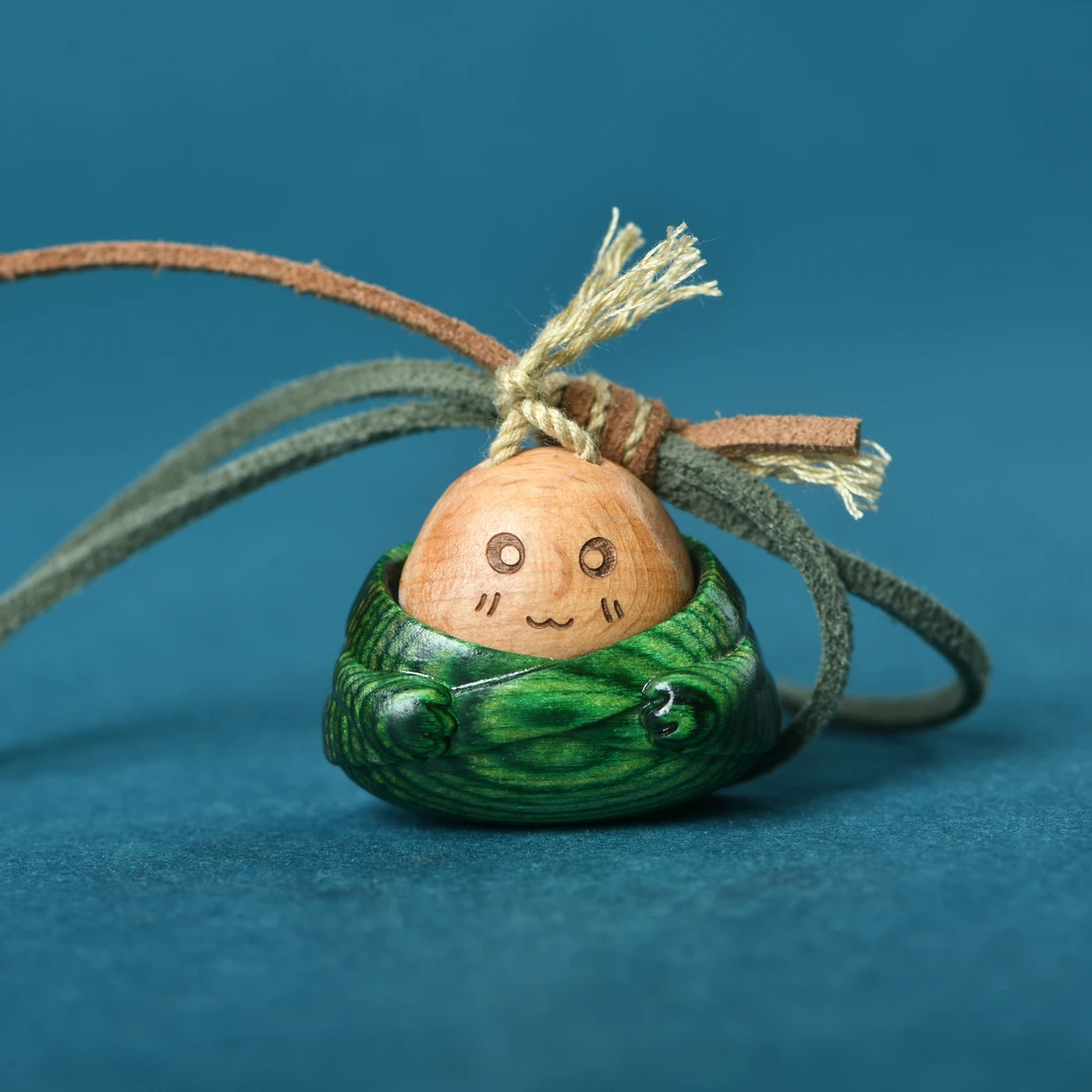 彩虹木精雕粽子一举高中挂饰挂件