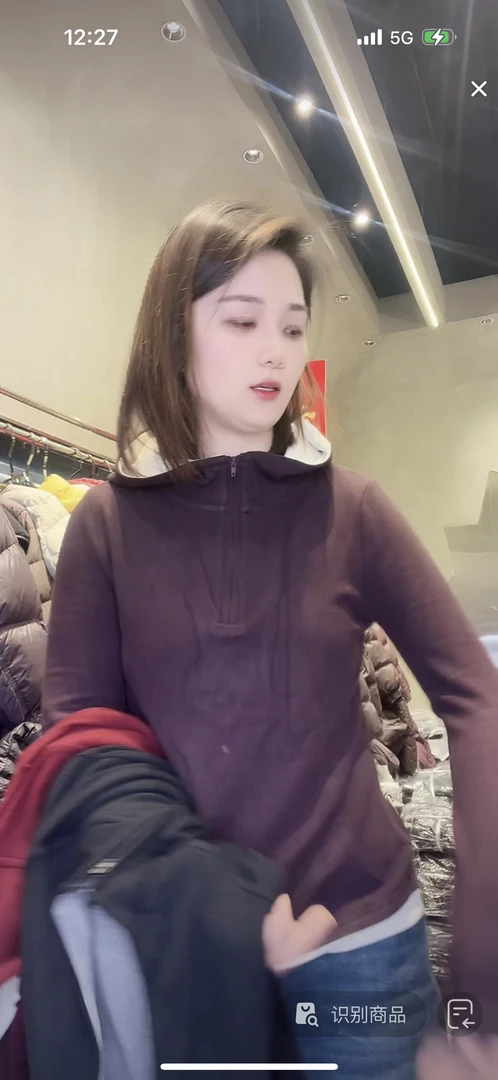 【5737】双面德绒连帽半拉链