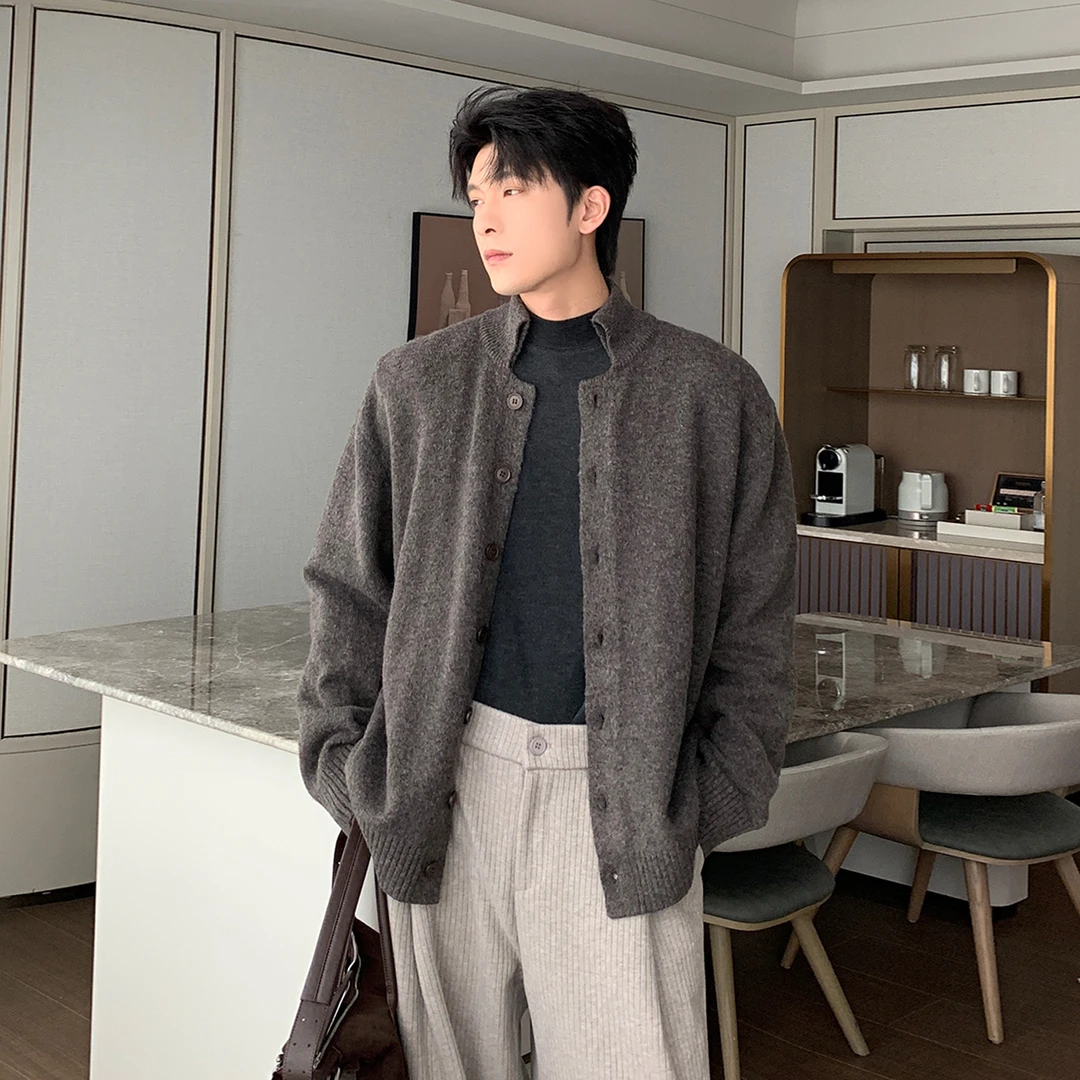 一轩轩轩【暖阳光痕】秋冬季老钱风人夫感男休闲百搭针织开衫FW0036