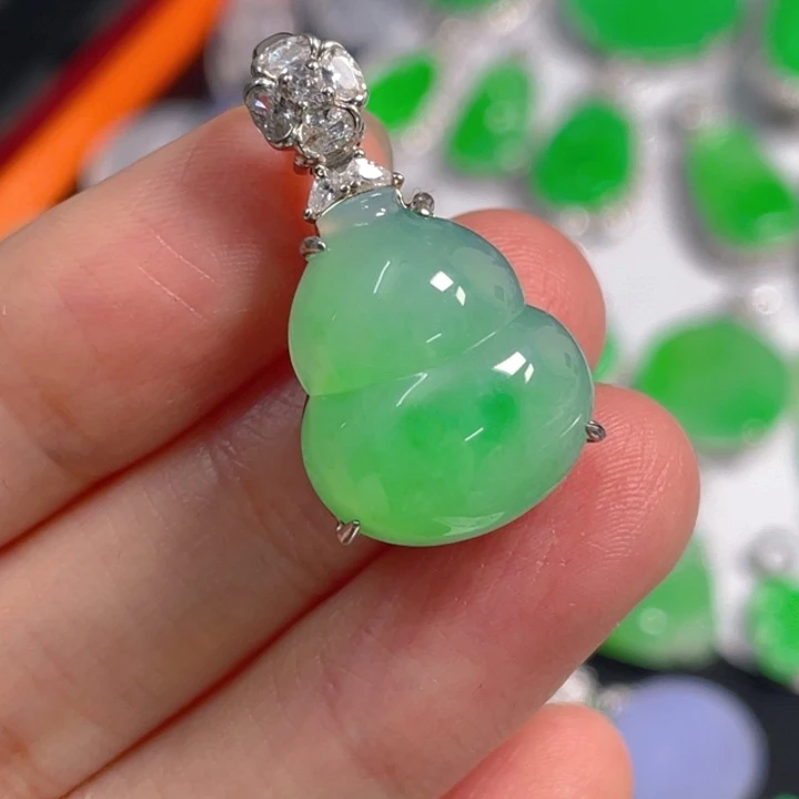 翡翠银S925镶嵌吊坠(不含链)