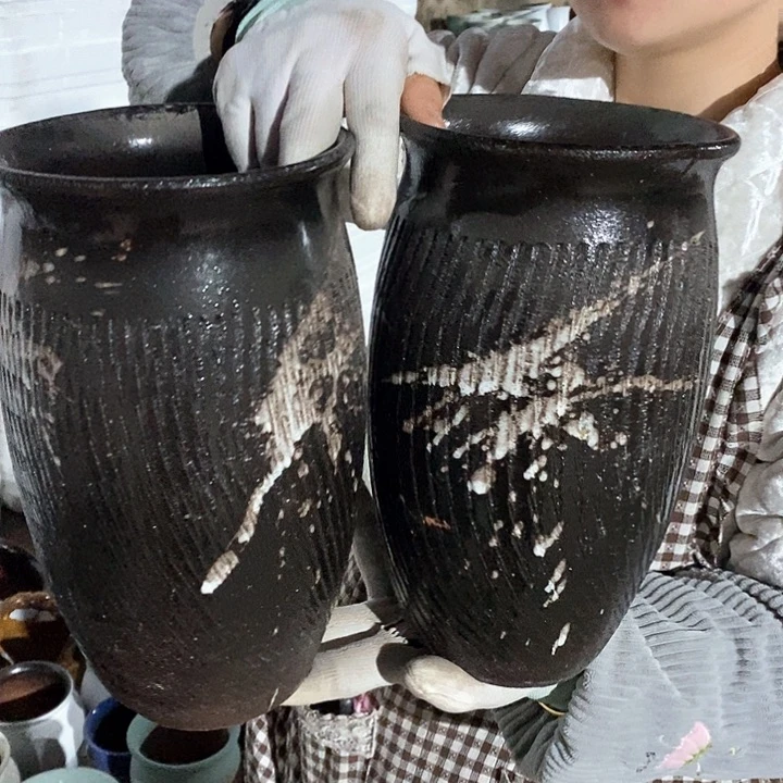 紫砂花盆瑕疵口15高25
