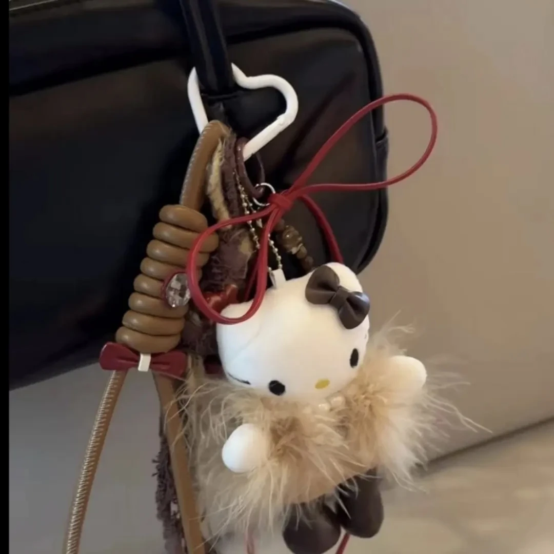 可爱miu系diy挂绳毛绒玩偶包包挂件