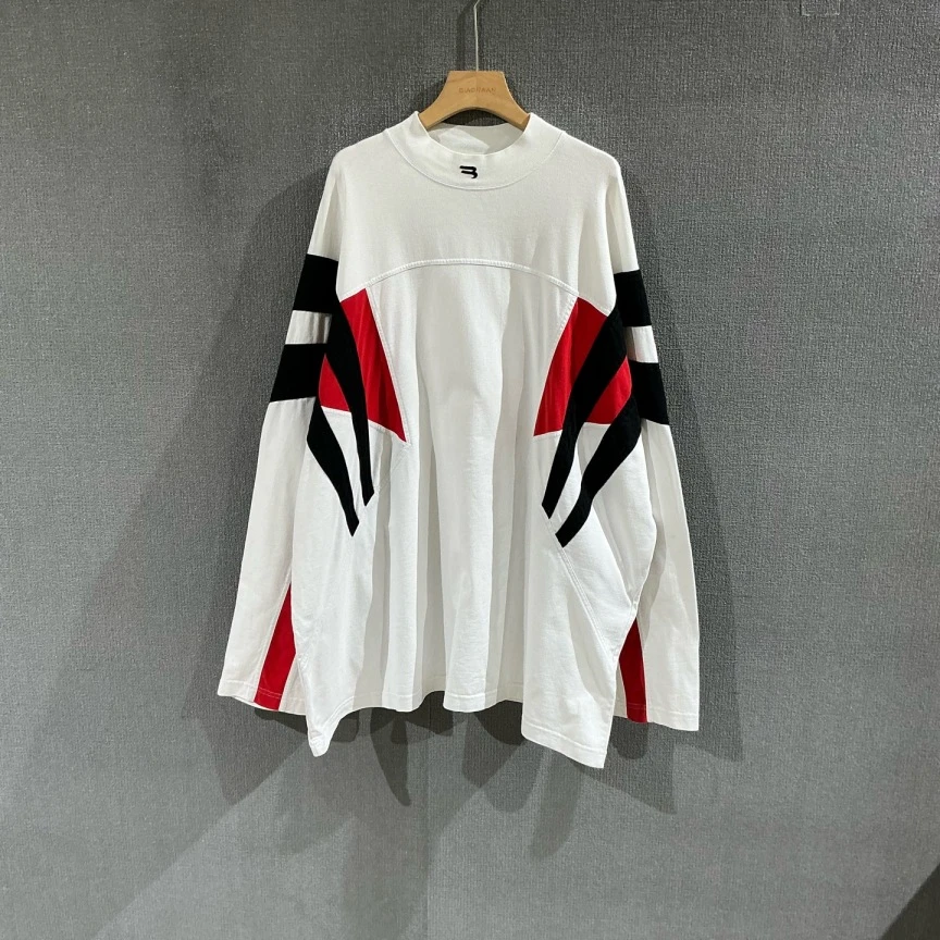 99新 Balenciaga/巴黎世家 双钩拼色长袖 99新2码/9441