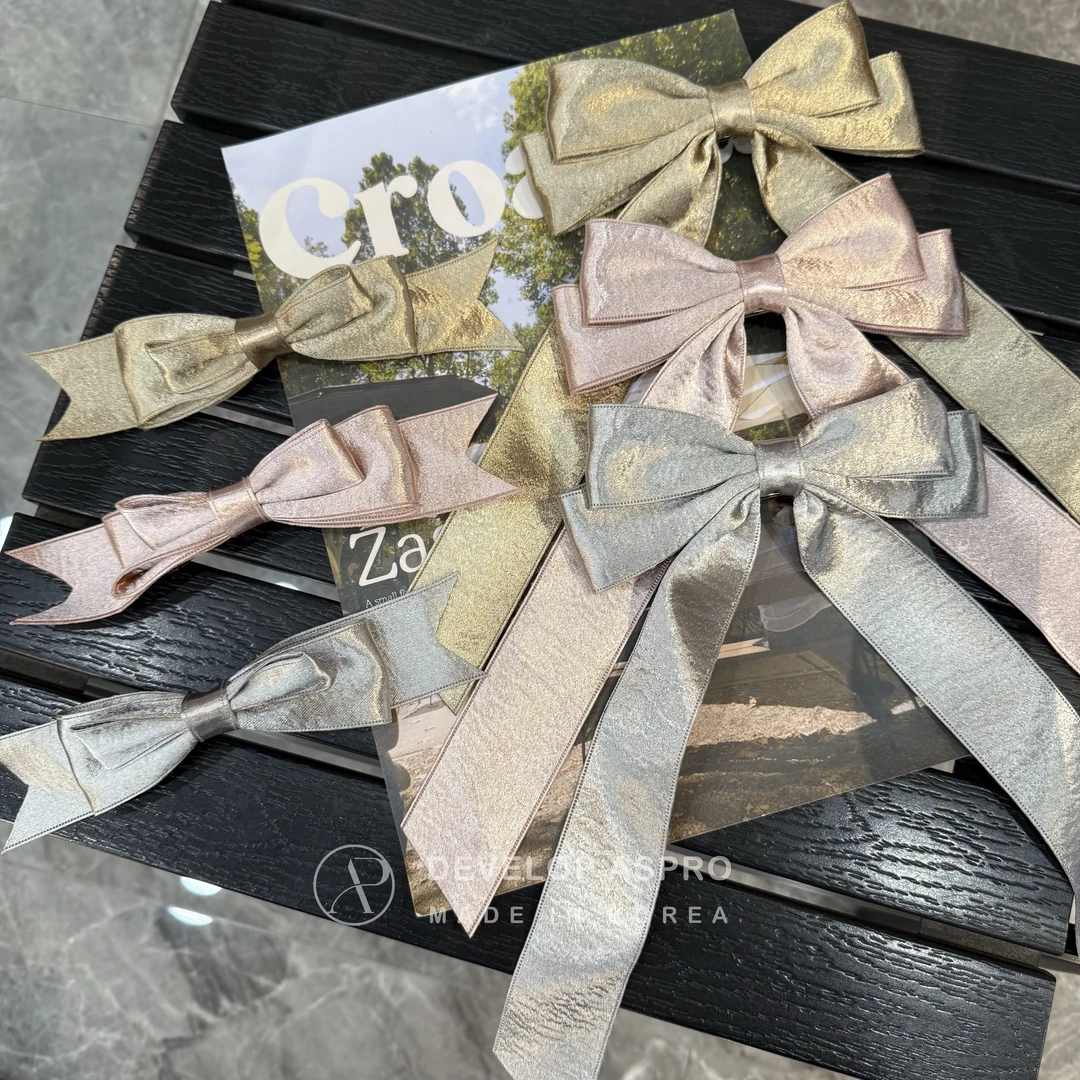 【现货 韩国手工原创】新款元气少女蝴蝶结飘带弹簧夹D3-XP266