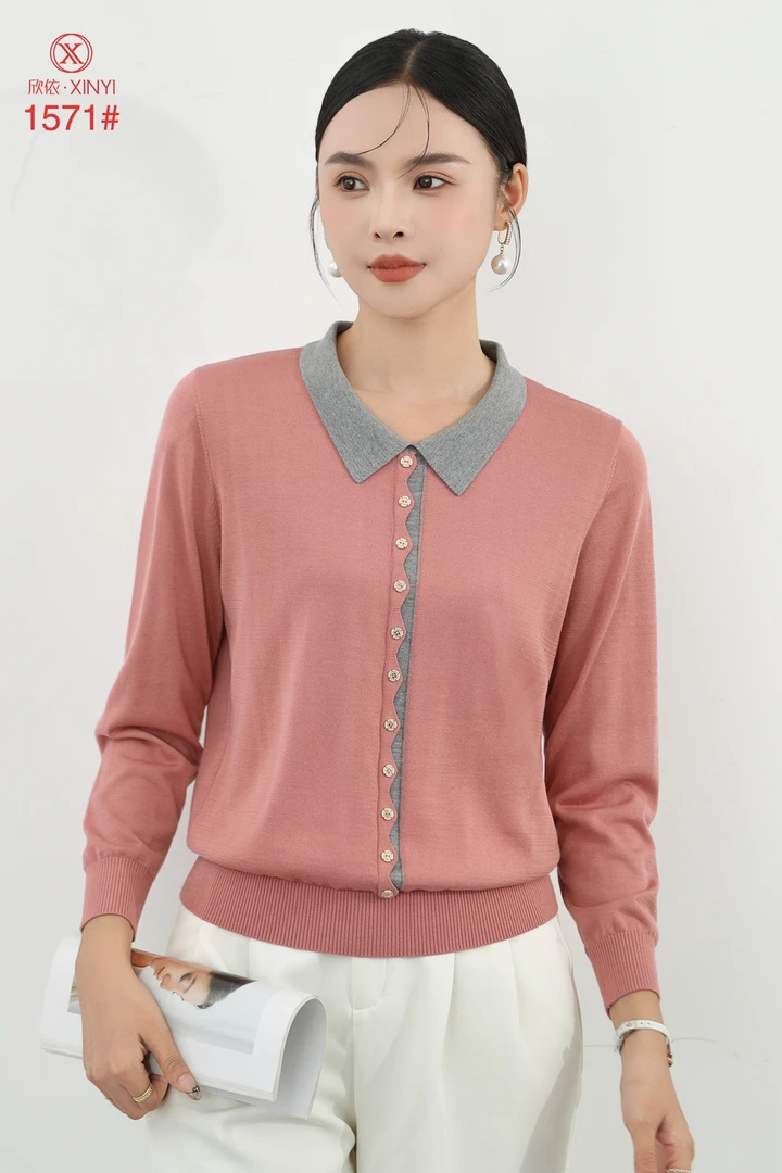 （早秋新款）2025早秋新款天丝1571T领套头针织衫显瘦