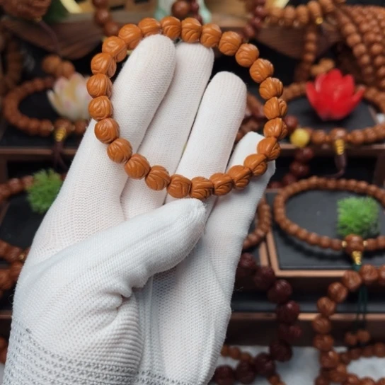 吊坠桃核蓝*09金玉龙手串