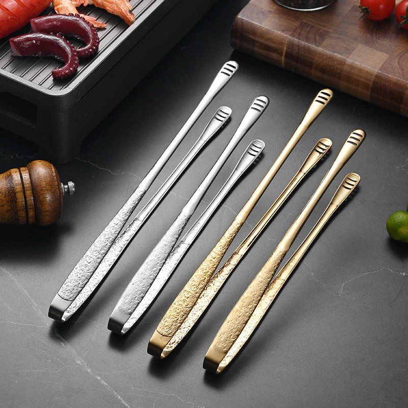 304不锈钢冰花夹防滑烤肉夹长韩式烧烤夹自助餐夹寿司夹酒店食堂