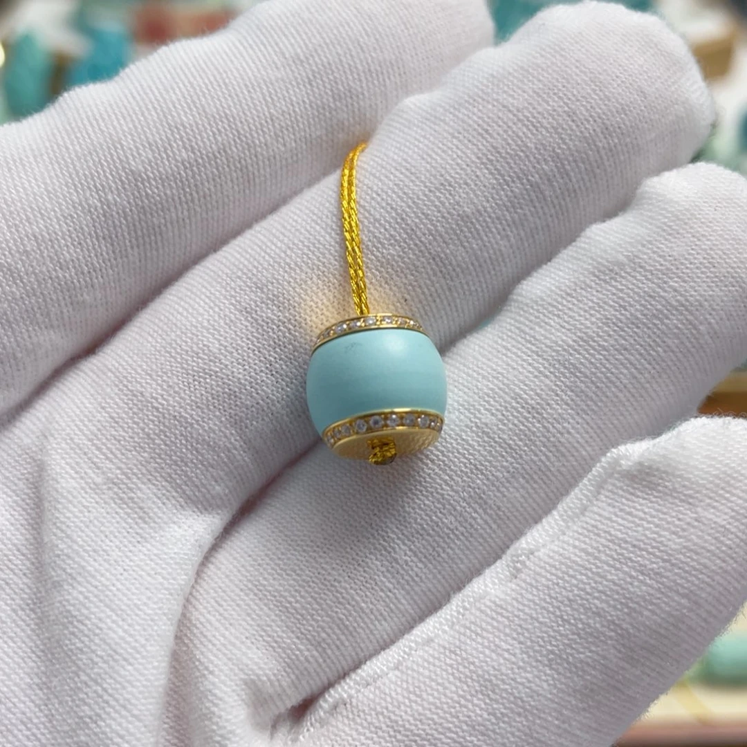 绿松石18K金镶嵌珠宝奇石