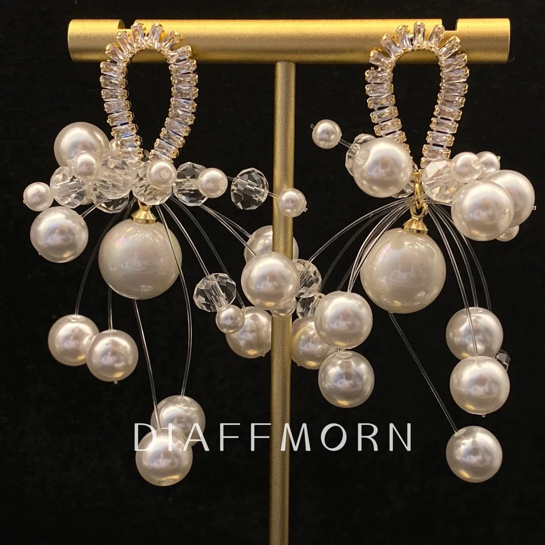 铜合金仿珍珠耳饰 Y.M〖漫天星辰〗气质珠珠耳环