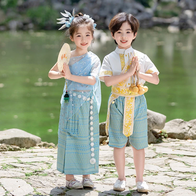 儿童演出服印度服装男民族风傣族舞汉服幼儿园小学生六一节表演服