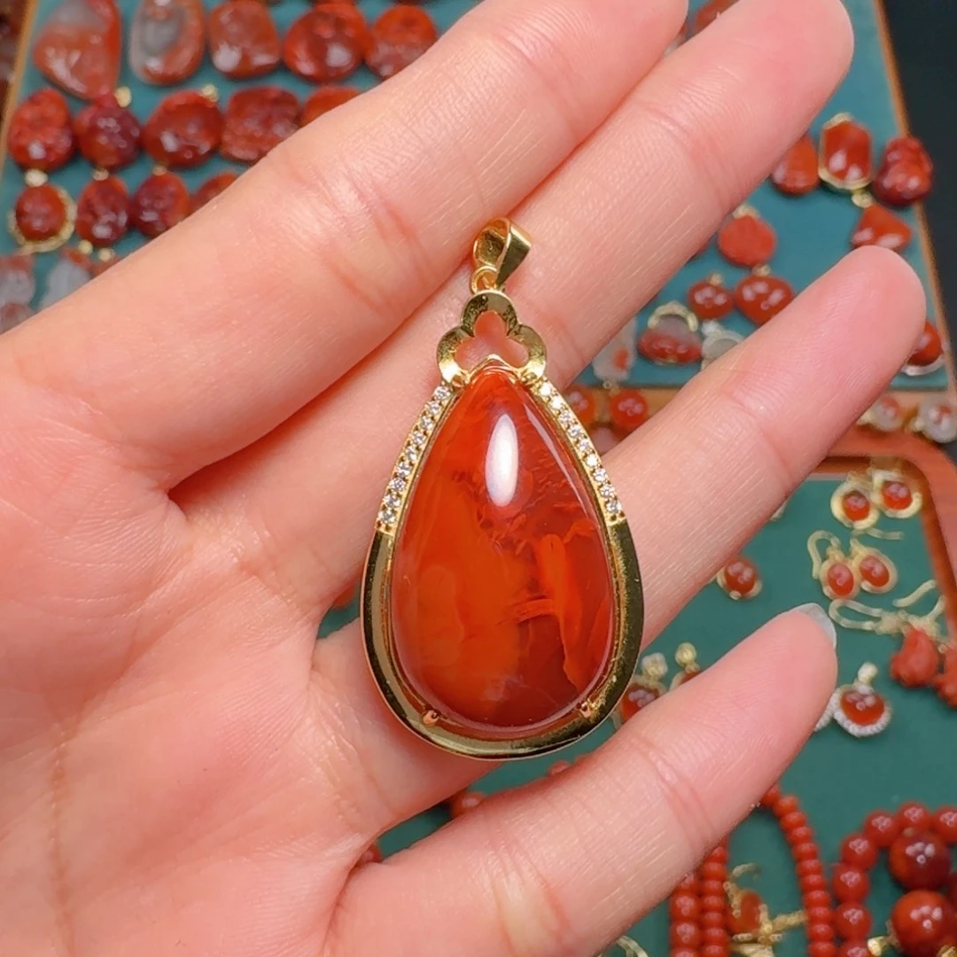 南红玛瑙南红银S925镶嵌